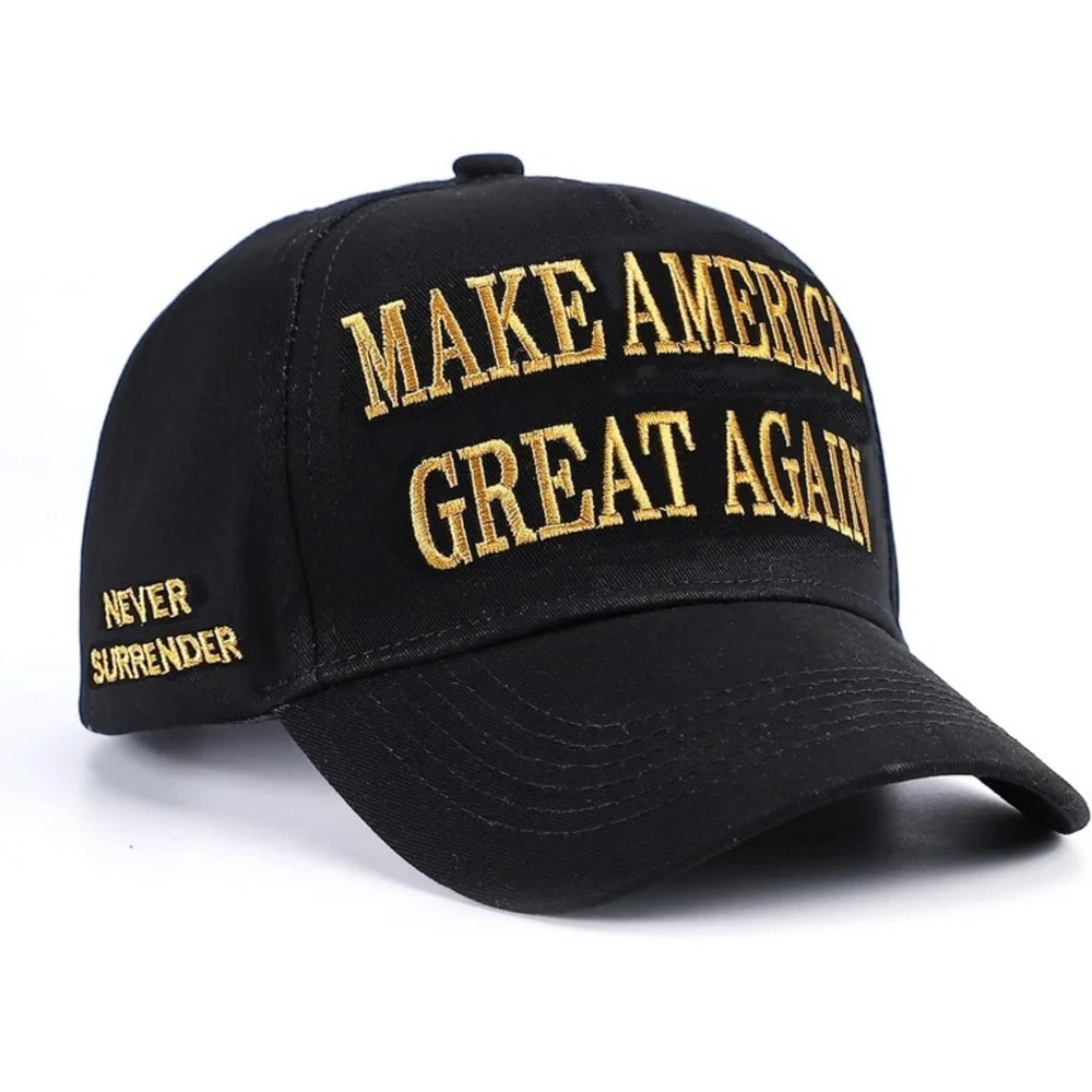 Trump Black Cap Gold Embroidery Golden Era MAGA Hat Make America Great Again - Picture 10 of 16